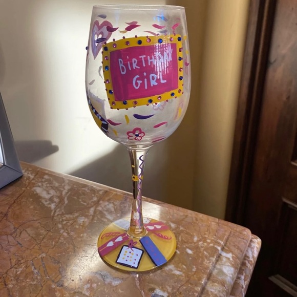 Lolita wine glass birthday girl